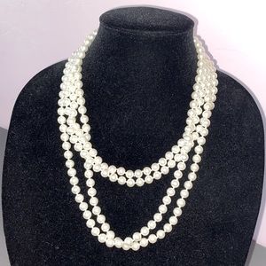 Extra Long Faux Pearl Necklace